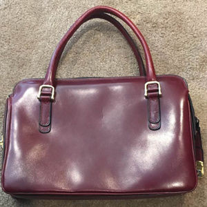 BURGUNDY LEATHER POCKET BOOK / VALISE